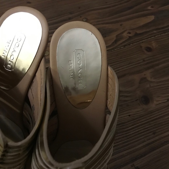 Coach Metallic Gold Wedges - Picture 5 of 5